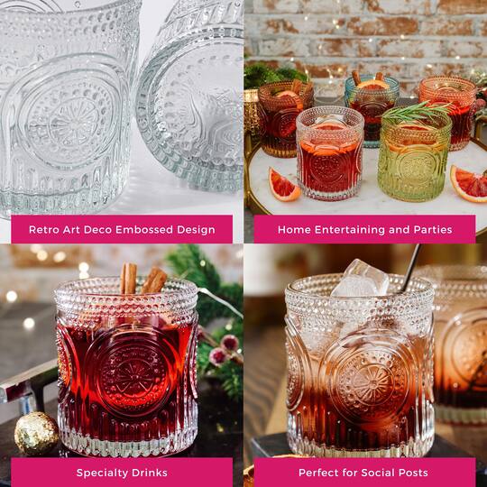 Kate Aspen® 10oz. Retro Arch Floral Drinking Glasses